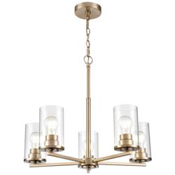 Verlana 24" Wide 5-Light Chandelier in Modern Gold