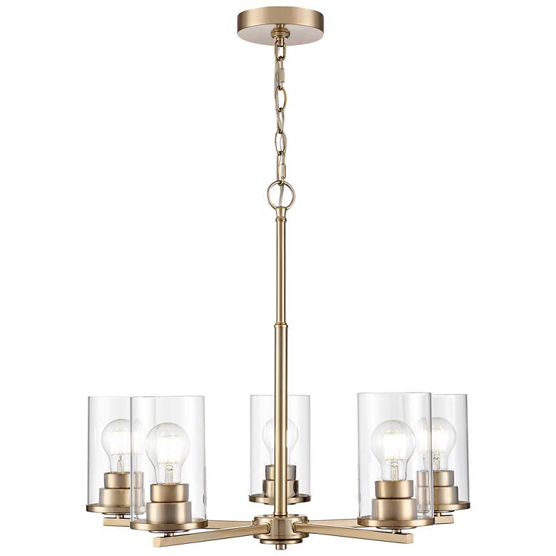 Image 2 Verlana 24" Wide 5-Light Chandelier in Modern Gold more views
