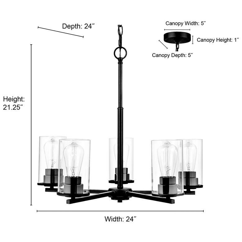 Image 7 Verlana 24" Wide 5-Light Chandelier in Modern Gold more views