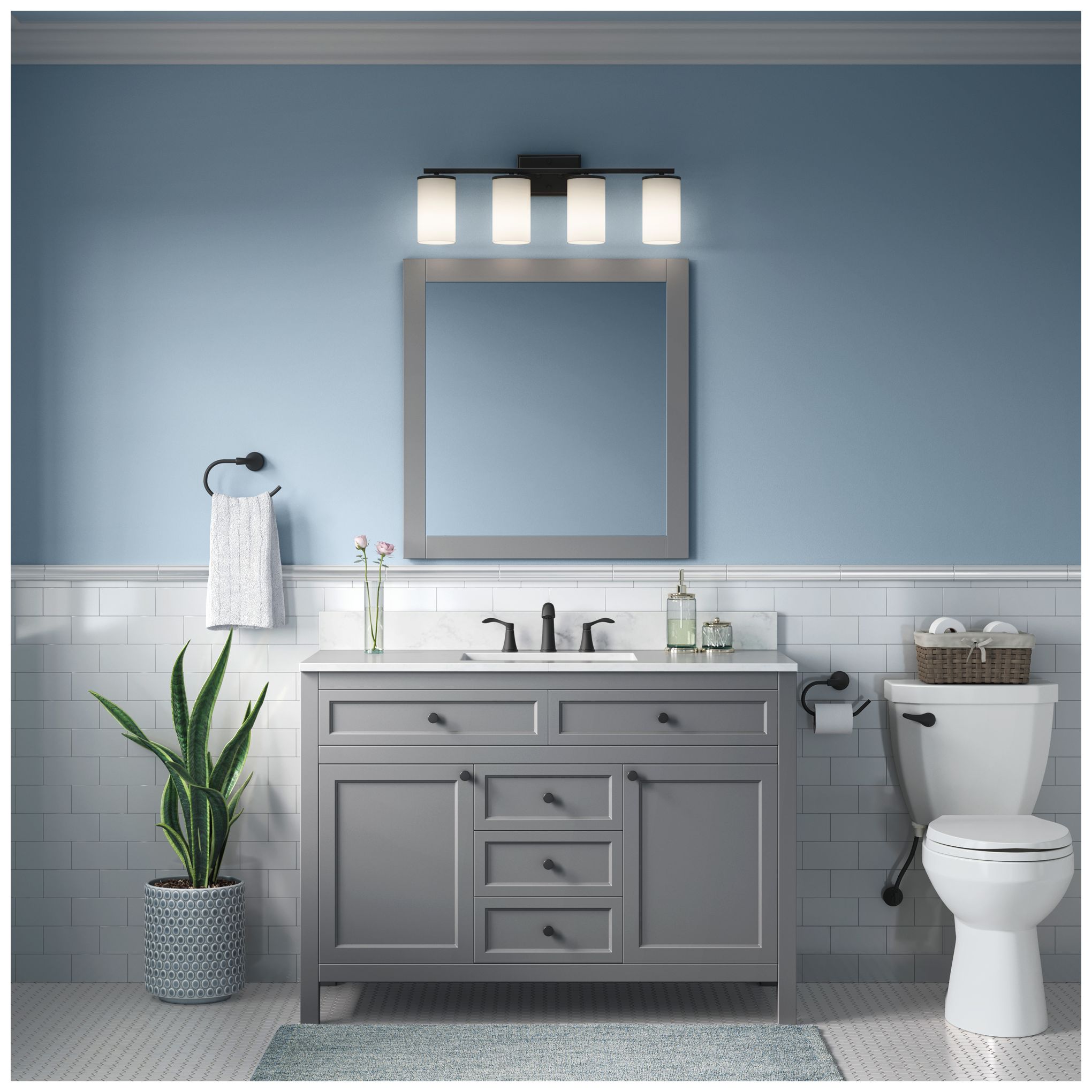 Image 5 Verlana 27.75" Wide 4-Light Vanity in Matte Black more views