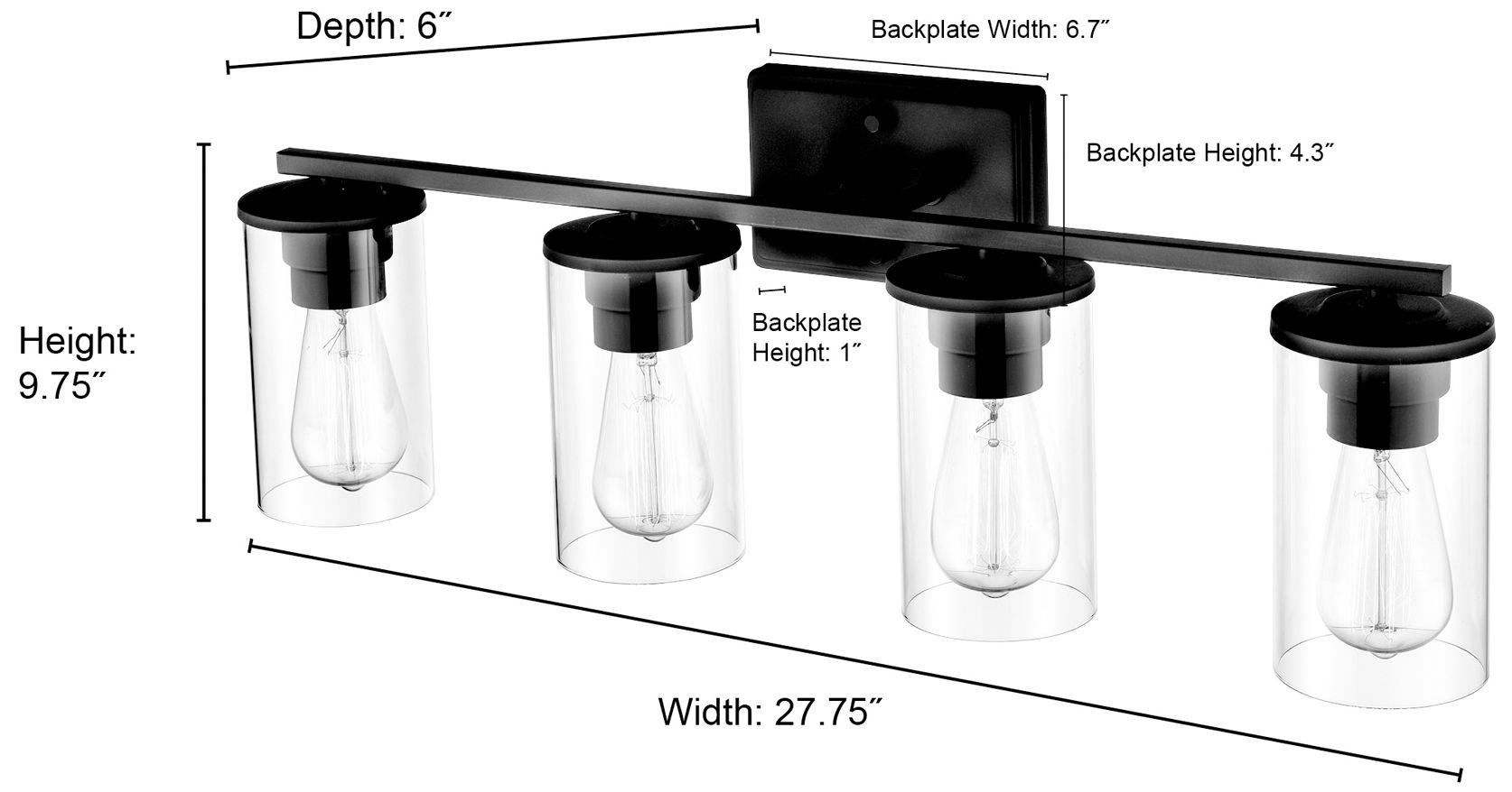 Verlana 27.75" Wide 4-Light Vanity in Modern Gold