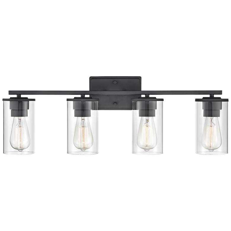 Image 1 Verlana 27 3/4" Wide Matte Black 4-Light Vanity Bath Light