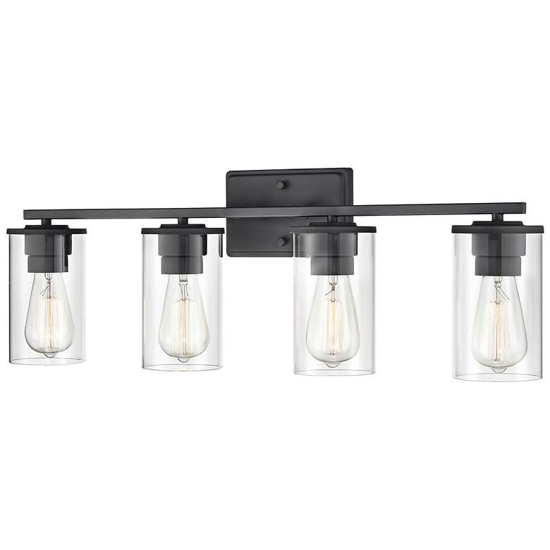 Image 3 Verlana 27 3/4" Wide Matte Black 4-Light Vanity Bath Light more views