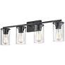 4_Verlana 27 3/4" Wide Matte Black 4-Light Vanity Bath Light more views