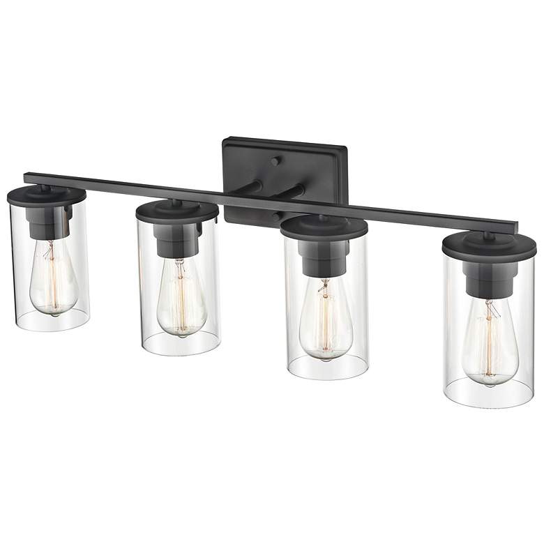 Image 5 Verlana 27 3/4" Wide Matte Black 4-Light Vanity Bath Light more views