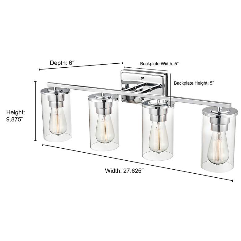 Image 6 Verlana 27 3/4" Wide Matte Black 4-Light Vanity Bath Light more views