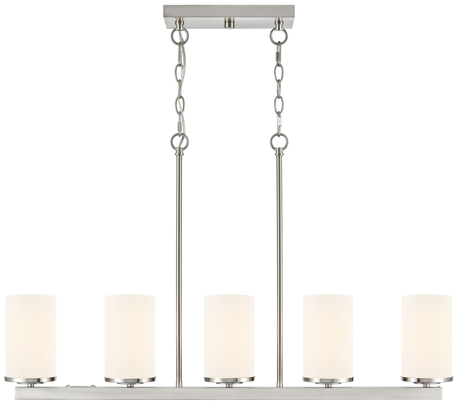 Image 2 Verlana 35" 5-Light Linear Chandelier in Brushed Nickel more views