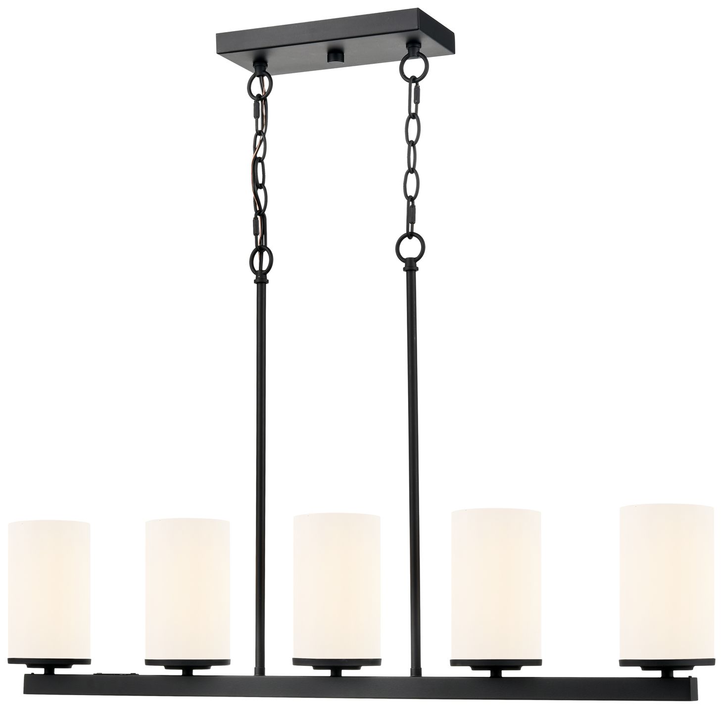 Verlana 35" 5-Light Linear Chandelier in Matte Black