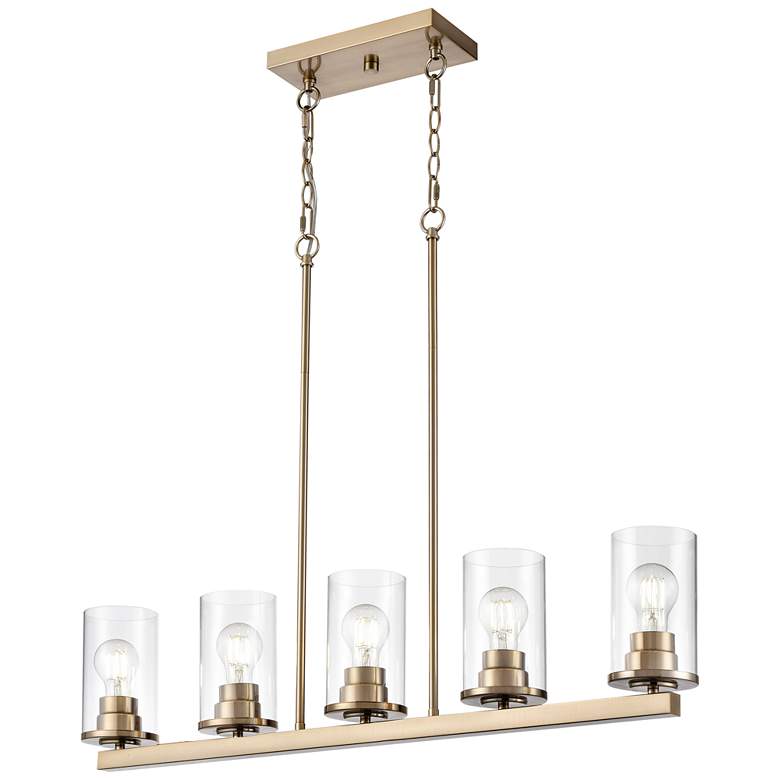 Image 1 Verlana 35" Wide 5-Light Island in Modern Gold