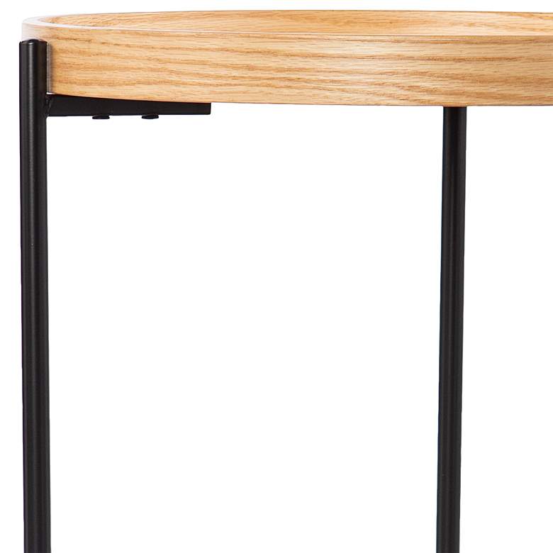 Image 3 Verlington 19 3/4" Wide Natural Wood Round 2-Tier End Table more views