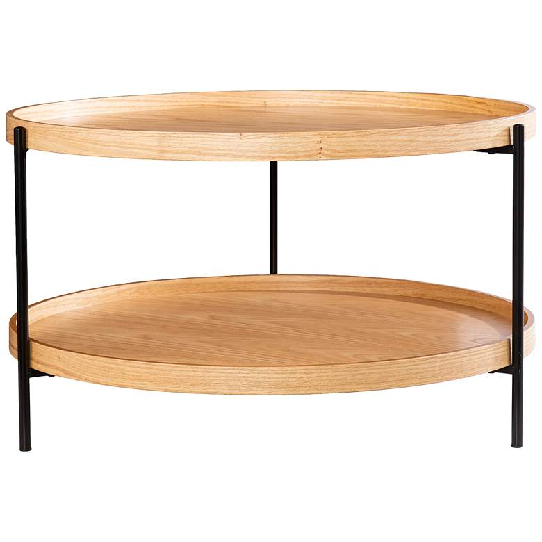 Image 2 Verlington 33 1/4" Wide Natural Wood Two-Tier Cocktail Table