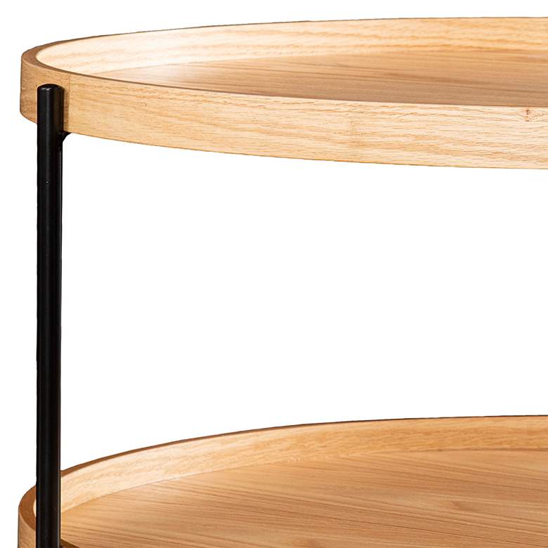 Image 3 Verlington 33 1/4" Wide Natural Wood Two-Tier Cocktail Table more views