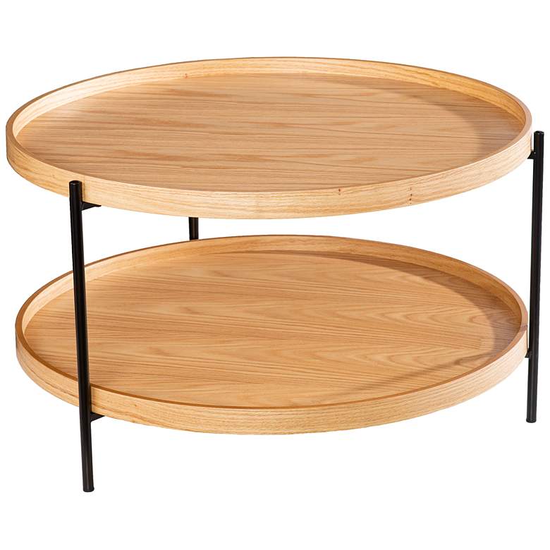 Image 4 Verlington 33 1/4" Wide Natural Wood Two-Tier Cocktail Table more views