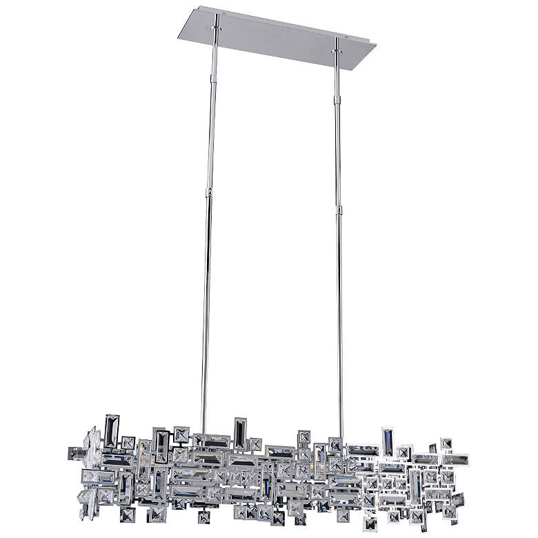 Image 2 Vermeer 35 inchW Polished Chrome Kitchen Island Light Pendant