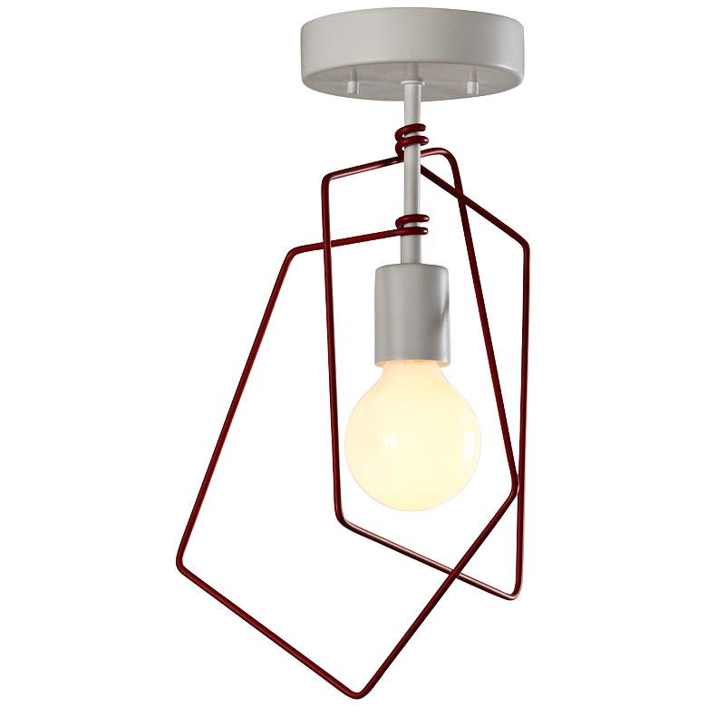 Image 1 Vermont Modern Filament 10 1/4"W Satin White Ceiling Light