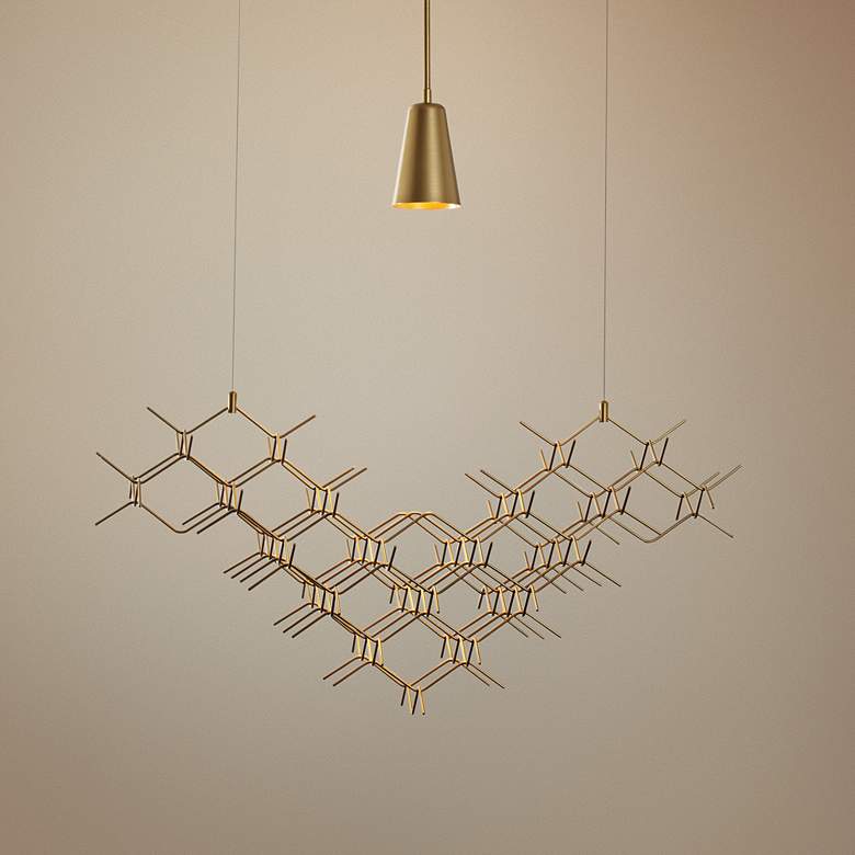 Image 1 Vermont Modern Hive 31 1/4" Wide Gold Pendant Light