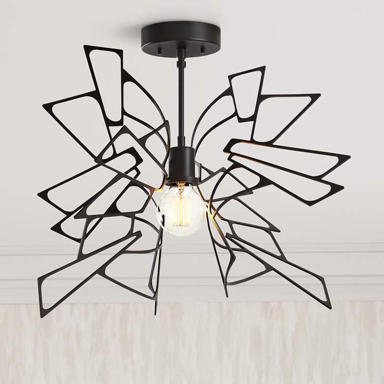 Image 1 Vermont Modern Monarch 21 1/2" Wide Black Ceiling Light
