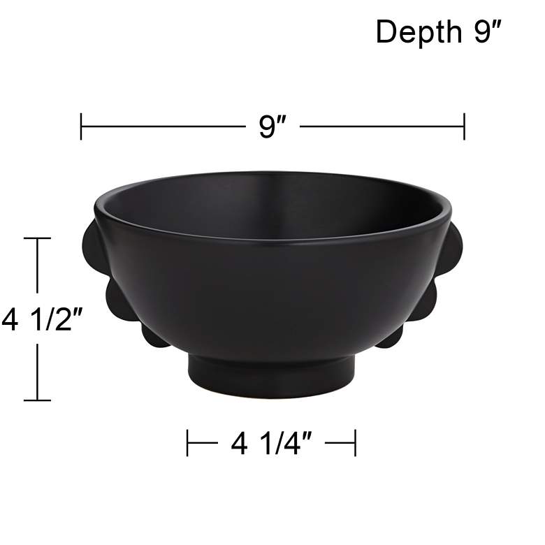Image 7 Vermosa Matte Black Ceramic Round Bowl more views