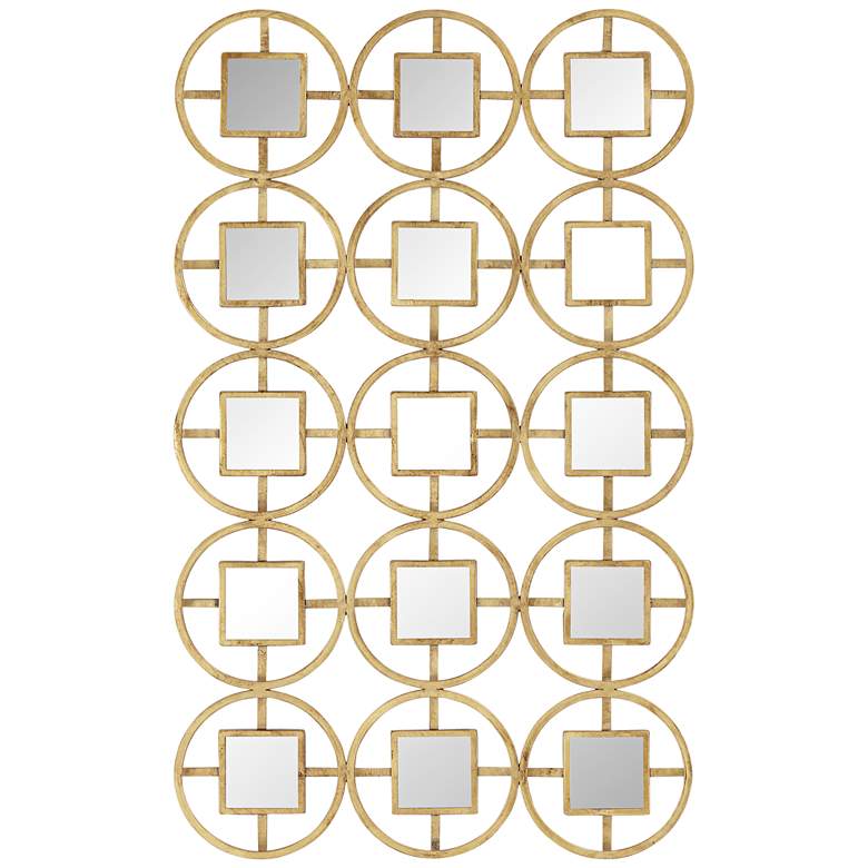 Image 2 Verna 40 1/2"H Glossy Gold Circle Metal Mirrored Wall Art