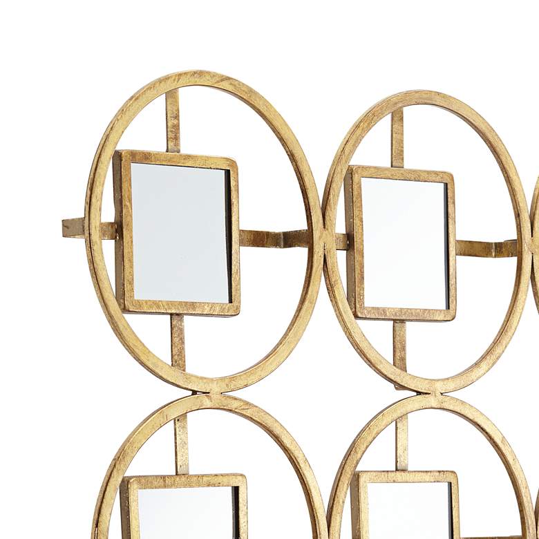 Image 3 Verna 40 1/2 inchH Glossy Gold Circle Metal Mirrored Wall Art more views