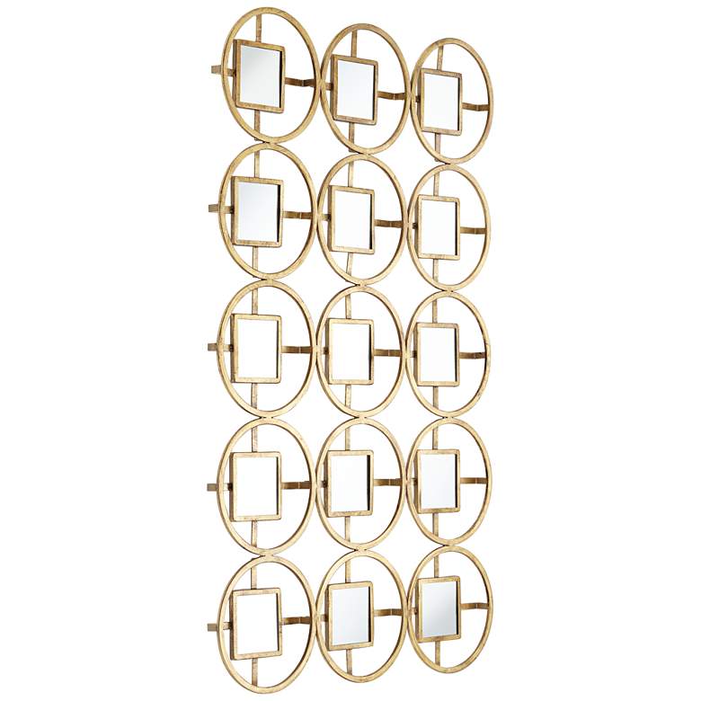 Image 4 Verna 40 1/2"H Glossy Gold Circle Metal Mirrored Wall Art more views