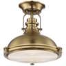 Verndale 11 3/4" Wide Antique Brass Dome Ceiling Light