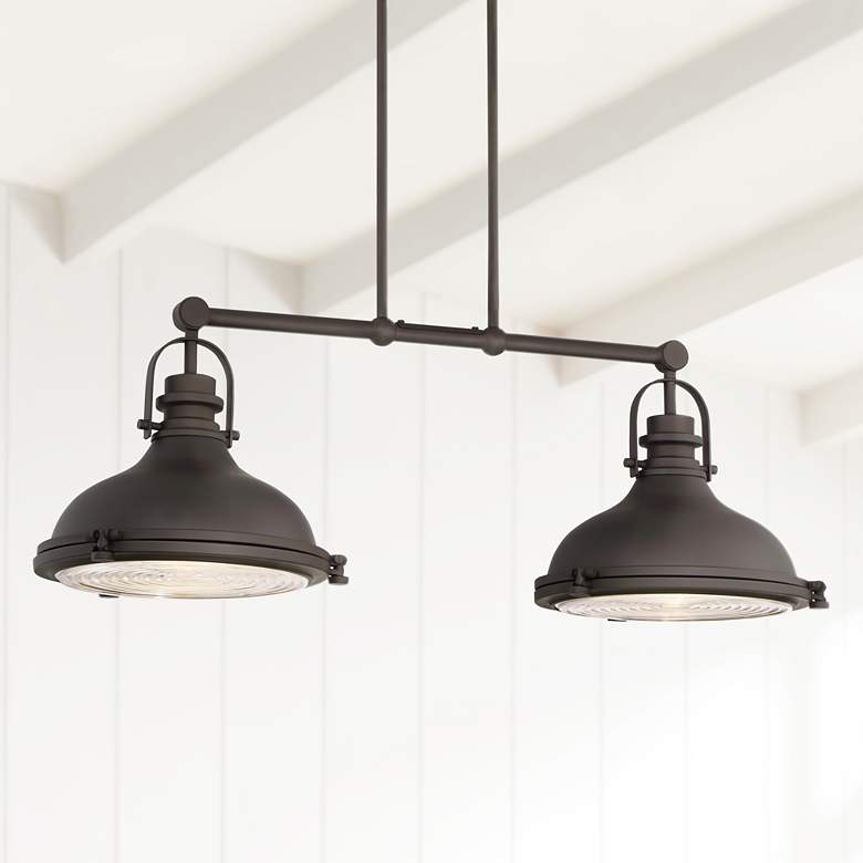 Image 1 Verndale 31 1/2" Wide Bronze Industrial Island Pendant
