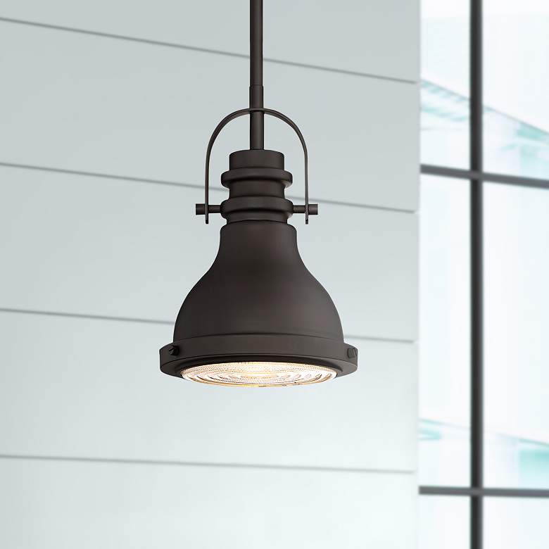 Image 1 Verndale 6 1/2" Wide Bronze Industrial Mini Pendant