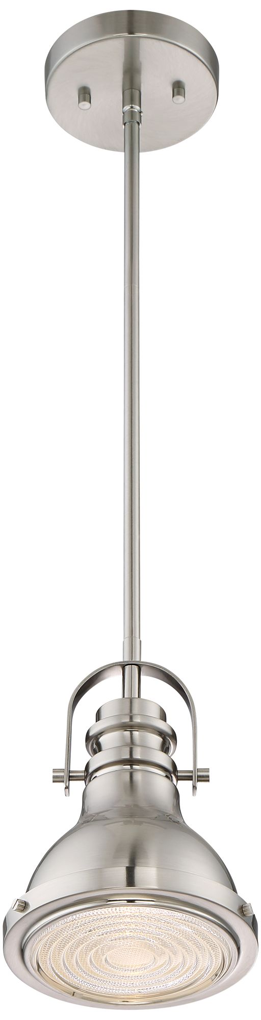 Verndale 6 1/2" Brushed Nickel Industrial Mini Pendant 9H255 Lamps