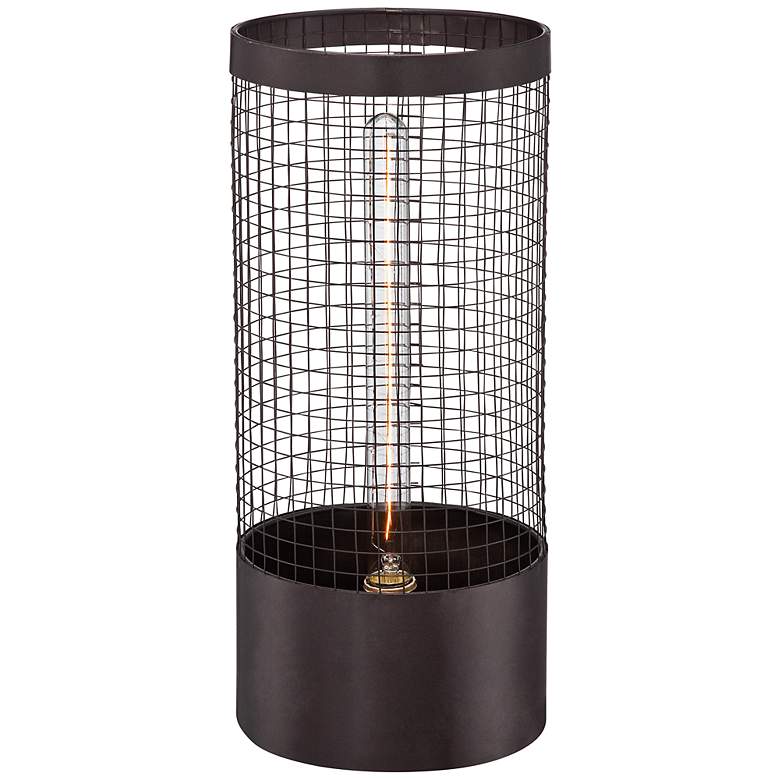 Image 1 Verne Industrial Wire Cylinder Accent Lamp