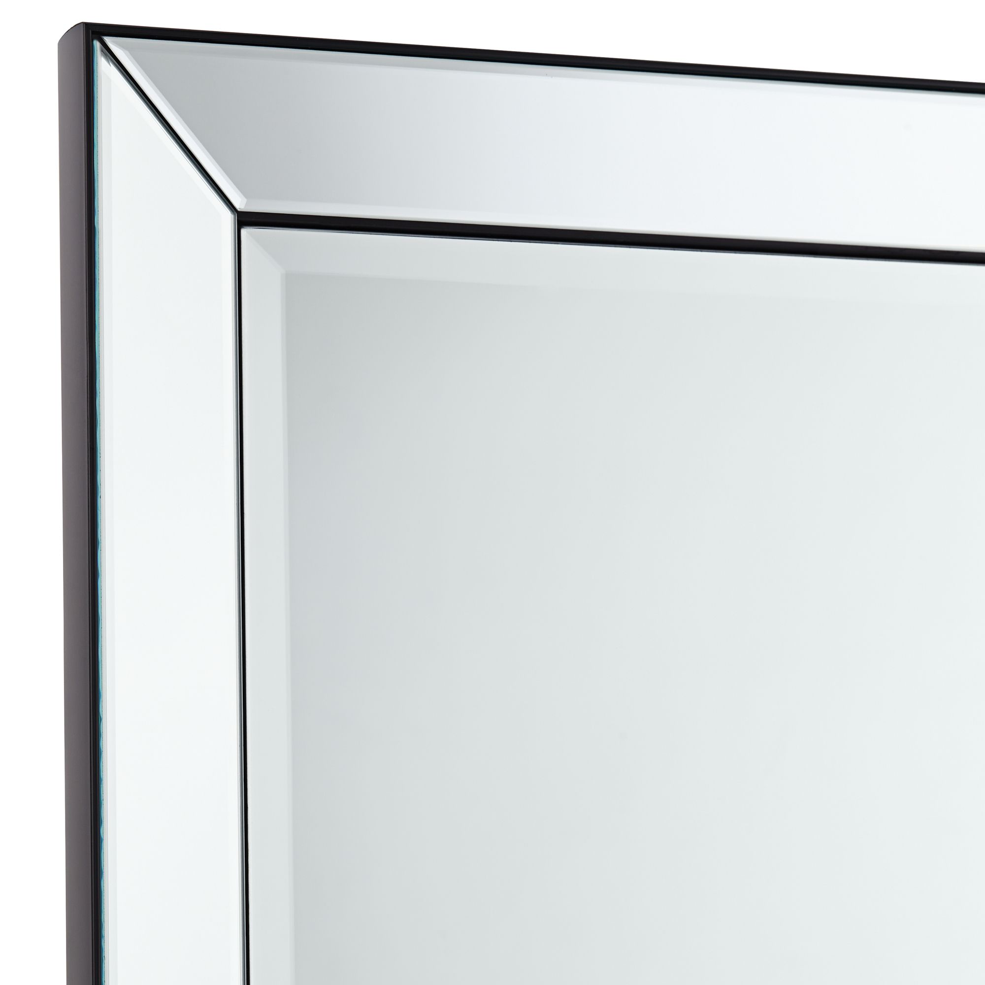 Image 2 Verne Matte Black 24" x 38" Rectangular Wall Mirrors Set of 2 more views