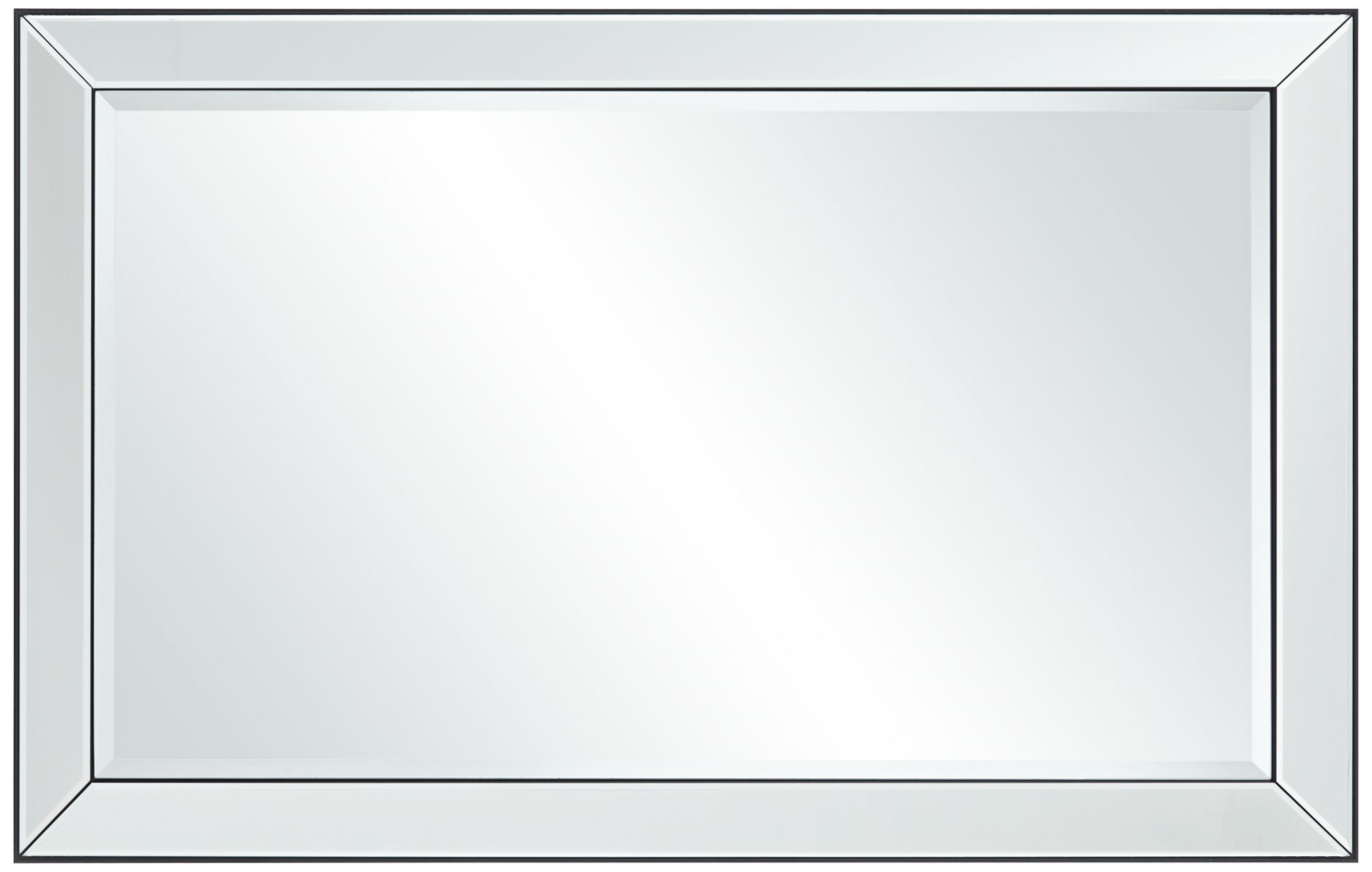 Image 4 Verne Matte Black 24" x 38" Rectangular Wall Mirrors Set of 2 more views