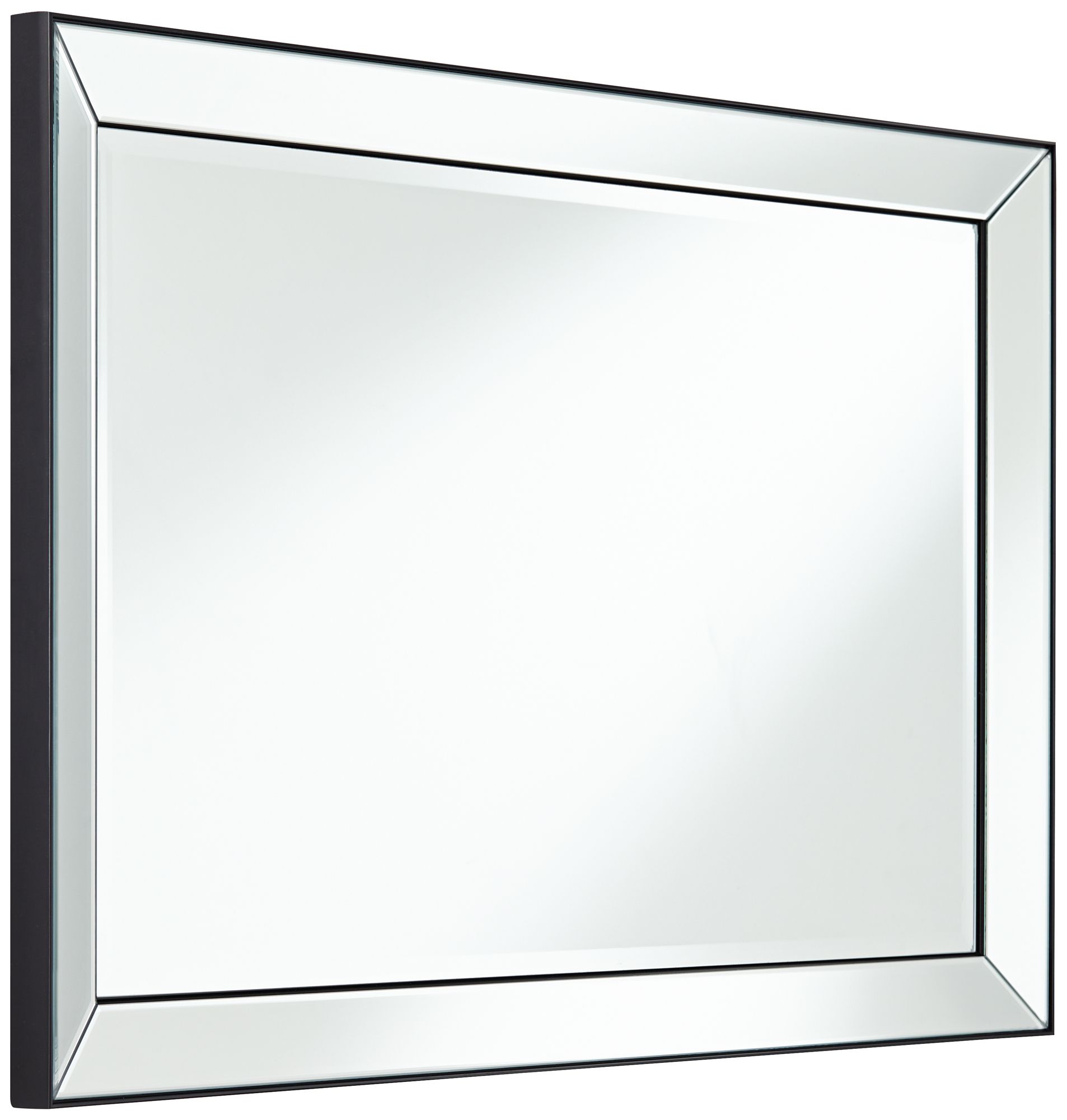 Image 6 Verne Matte Black 24" x 38" Rectangular Wall Mirrors Set of 2 more views