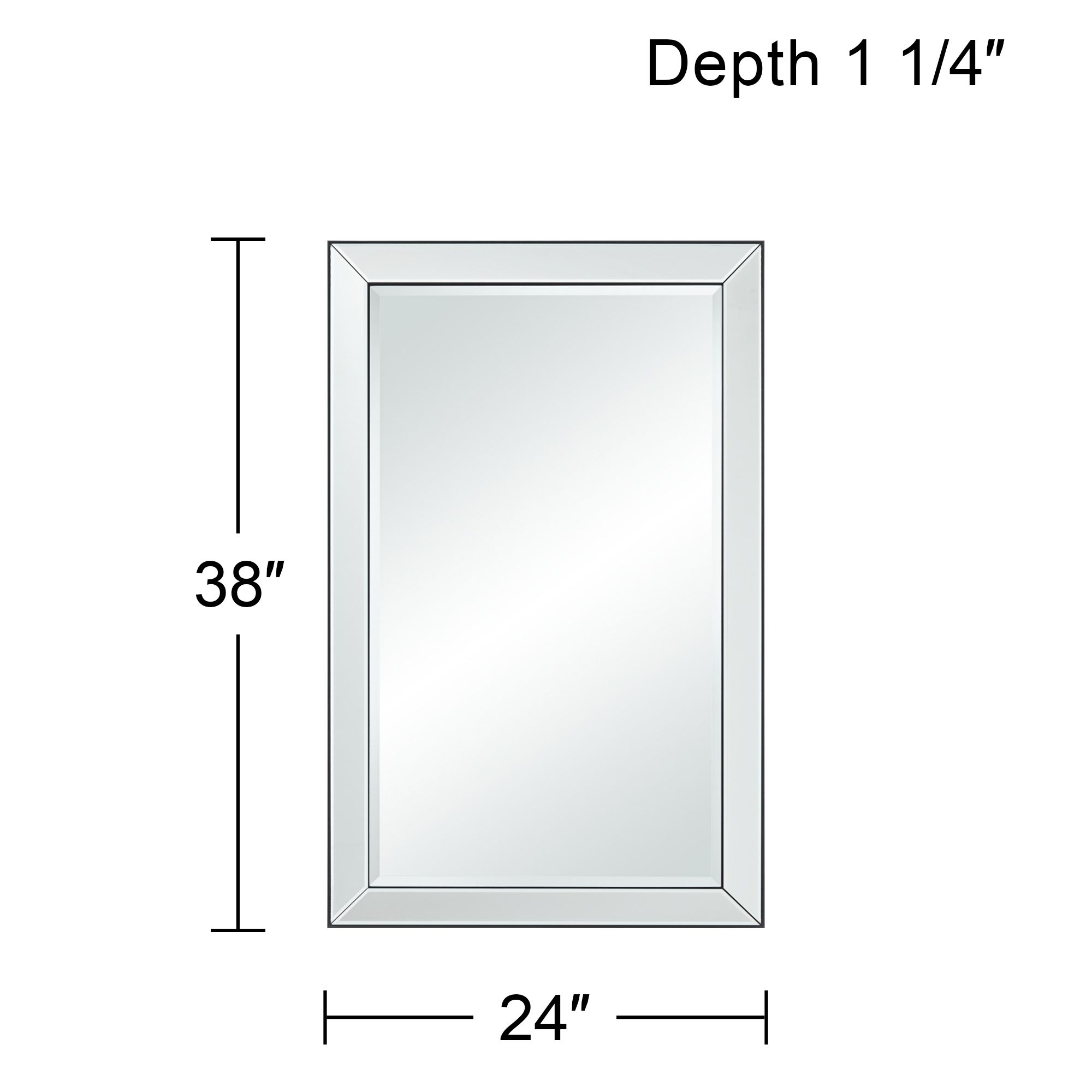 Verne Matte Black 24" x 38" Rectangular Wall Mirrors Set of 2