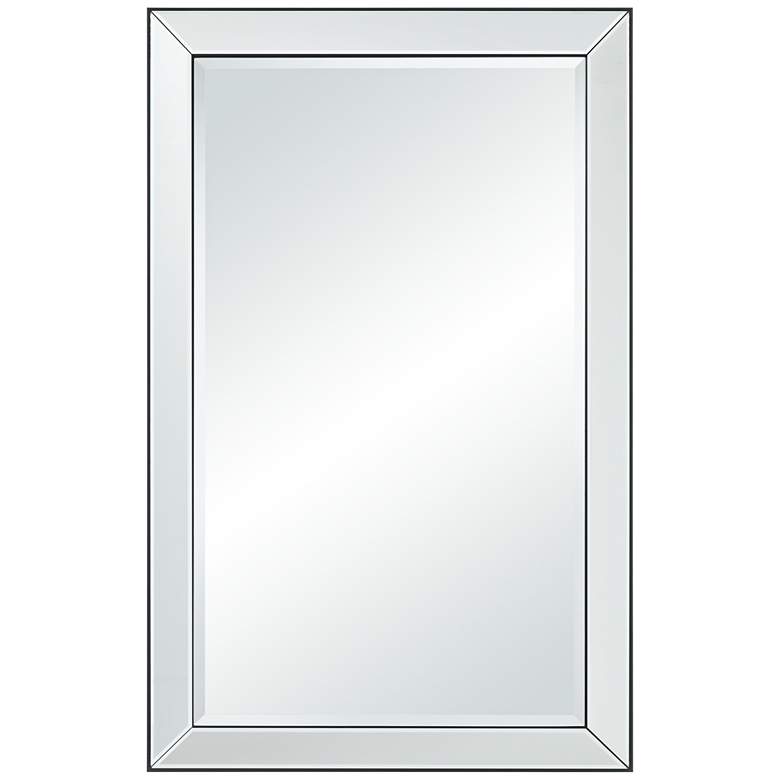 Image 2 Verne Matte Black Edging 24" x 38" Rectangular Wall Mirror