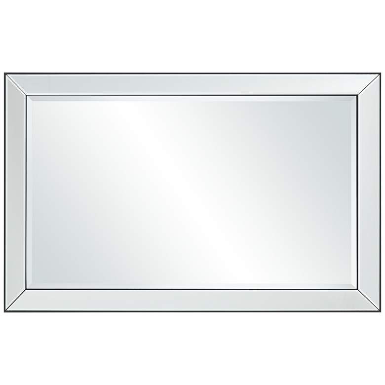 Image 5 Verne Matte Black Edging 24" x 38" Rectangular Wall Mirror more views