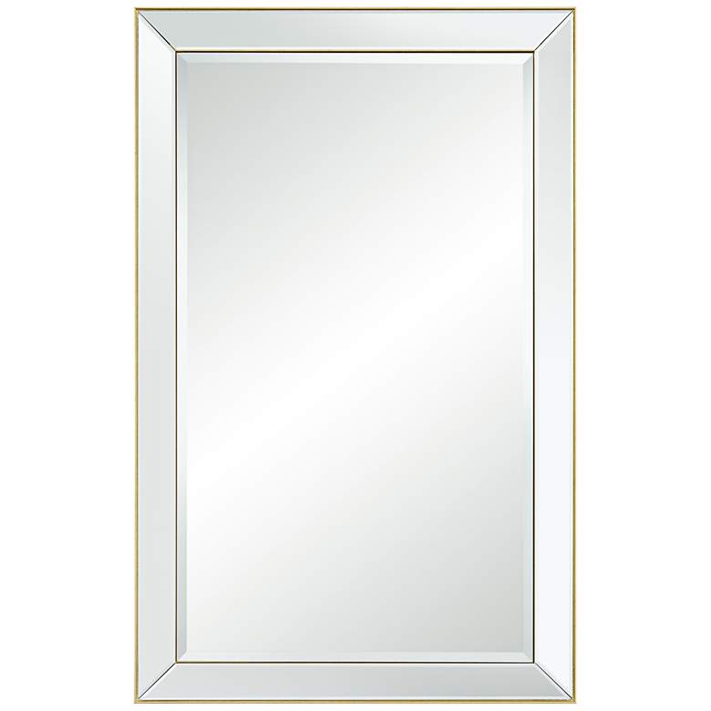 Image 3 Verne Matte Gold Edging 24" x 38" Rectangular Wall Mirror