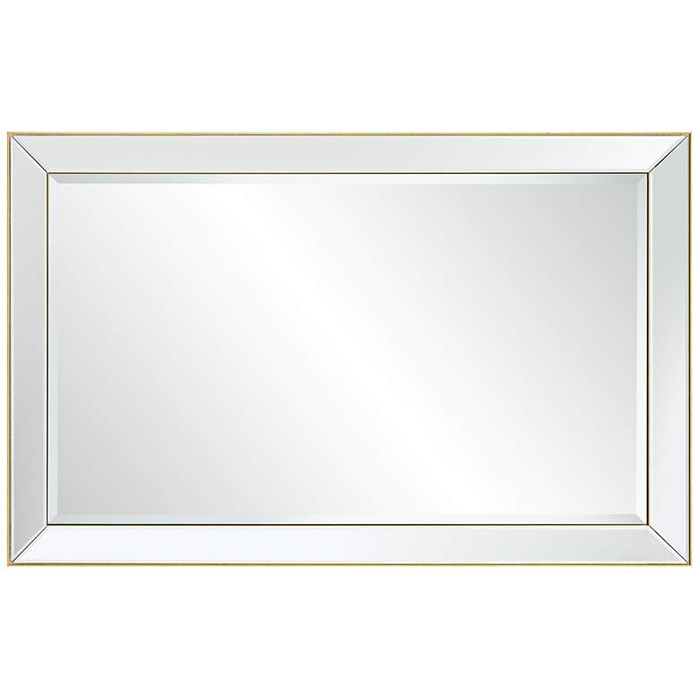 Image 6 Verne Matte Gold Edging 24" x 38" Rectangular Wall Mirror more views