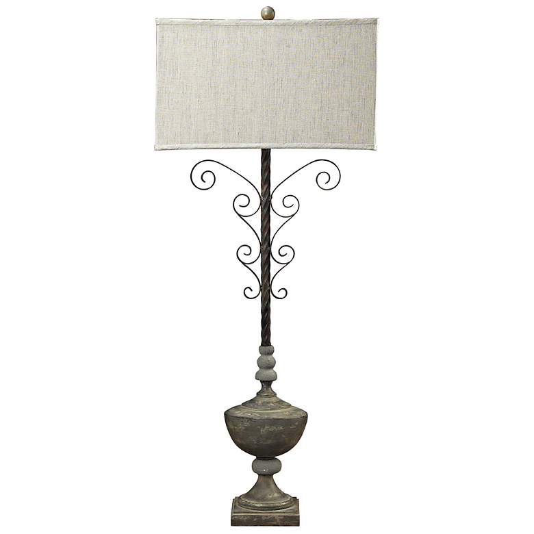 Image 1 Vernier Montauk Grey Tall Scrolled Table Lamp