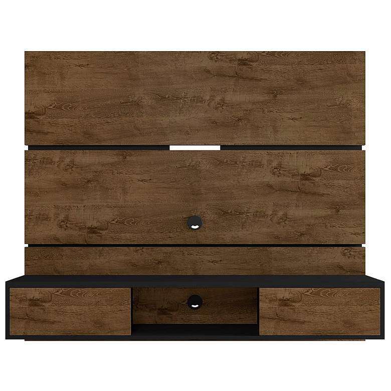Image 1 Vernon 62.99 Floating Entertainment Center in Rustic Brown and Black