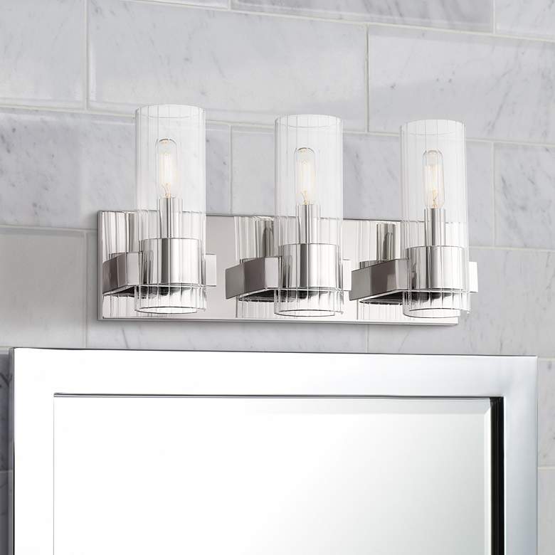 Image 1 Vernon Place 18" Wide Chrome 3-Light Bath Light