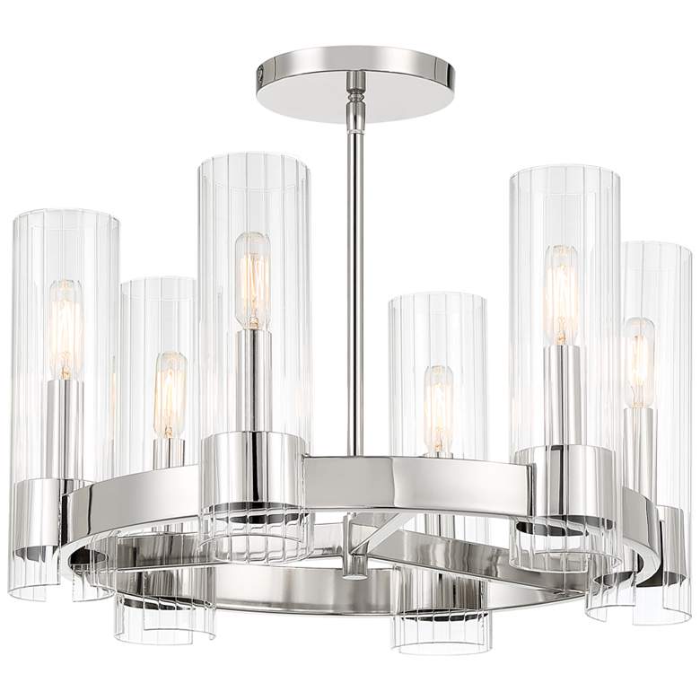 Image 2 Vernon Place 20 1/4 inch Wide Chrome 6-Light Chandelier