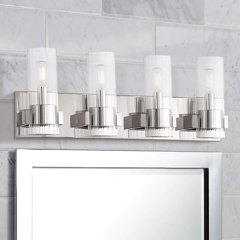 Image 1 Vernon Place 24 1/2" Wide Chrome 4-Light Bath Light