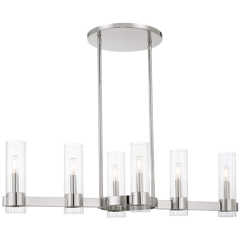 Image 1 Vernon Place 42" Wide Chrome 6-Light Island Pendant