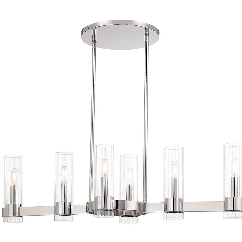 Image 2 Vernon Place 42" Wide Chrome 6-Light Island Pendant more views