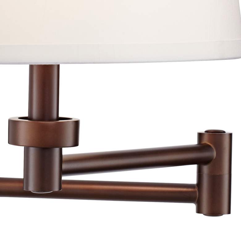 Image 4 Vero Bronze Plug-In Swing Arm Wall Lamp with USB Port and Cord Cover more views