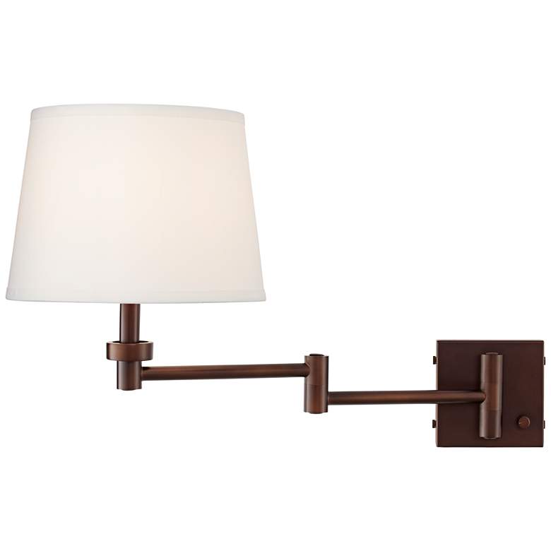 Image 6 Vero Bronze Plug-In Swing Arm Wall Lamp with USB Port and Cord Cover more views
