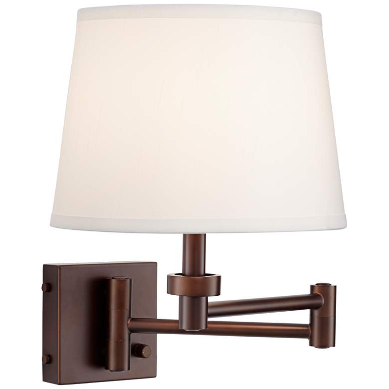 Image 7 Vero Bronze Plug-In Swing Arm Wall Lamp with USB Port and Cord Cover more views
