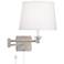 Vero Brushed Nickel Modern Swing Arm Plug-In Wall Lamp with USB Port