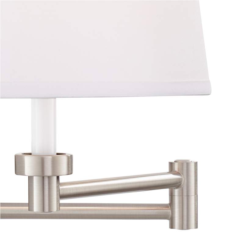 Image 6 Vero Brushed Nickel Modern Swing Arm Plug-In Wall Lamp with USB Port more views